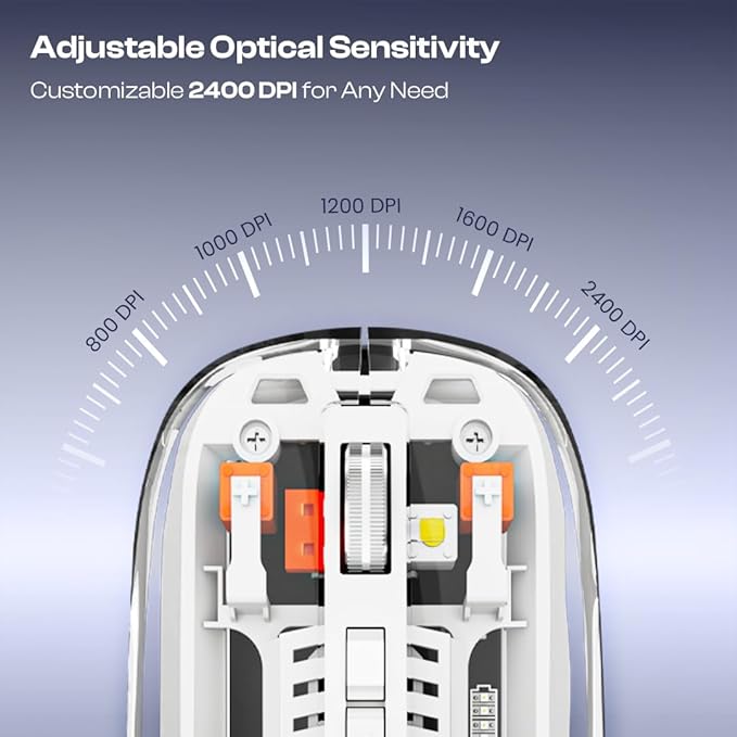 Arctic Fox Pureview Transparent Wireless and Bluetooth Rechargeable Mouse