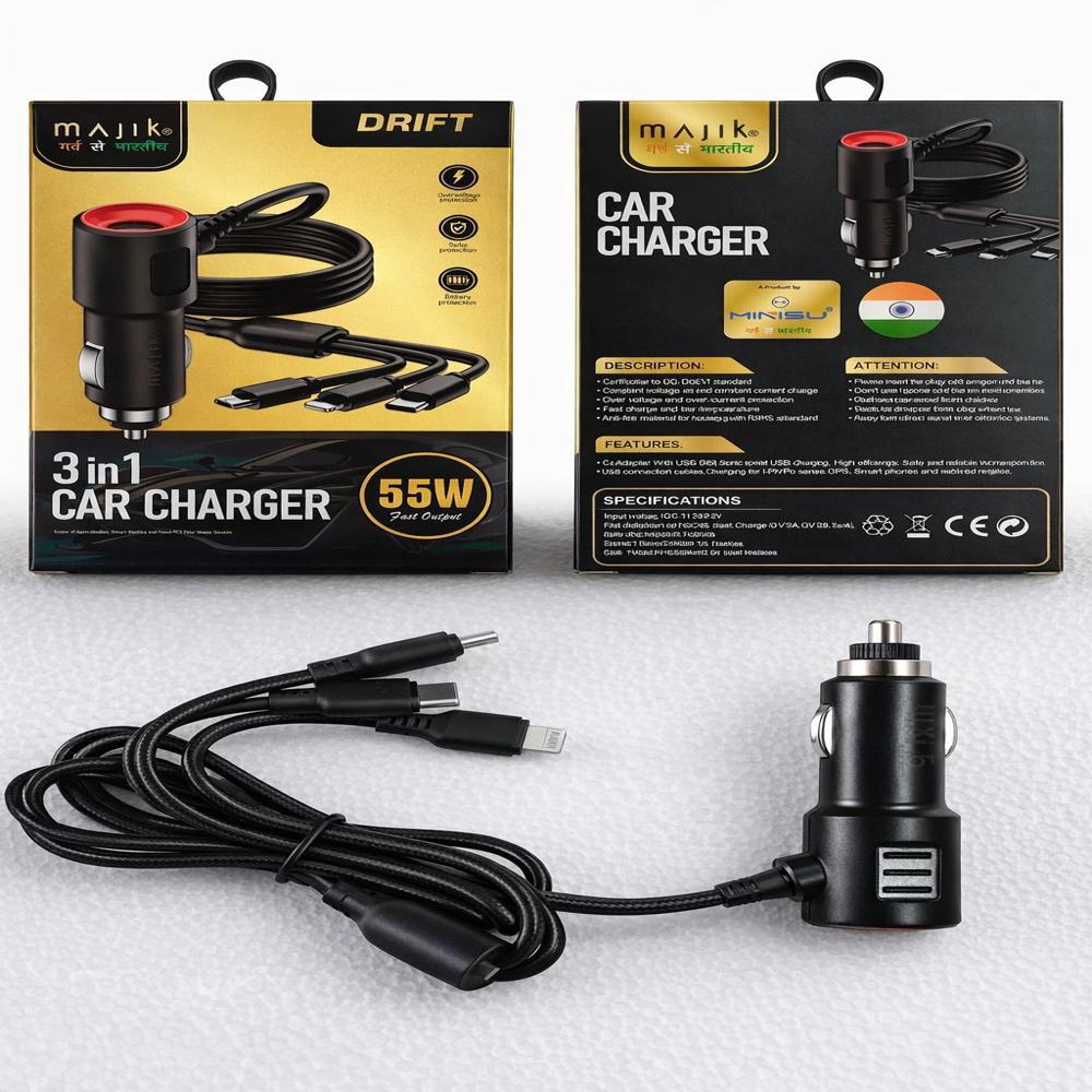 Majik Drift 3In1 Car Charger - Feature: Quick Charging