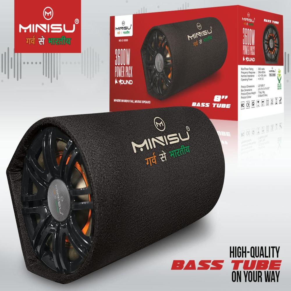 Minisu 8" 3600W Bass Tube - Material: Wooden