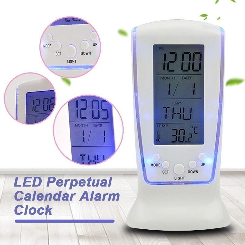 Multi-function Digital Lcd Alarm Clock With Calendar, Thermometer & Backlight - Battery Capacity: Aaa Battery Operated Milliampere-hour (Mah)