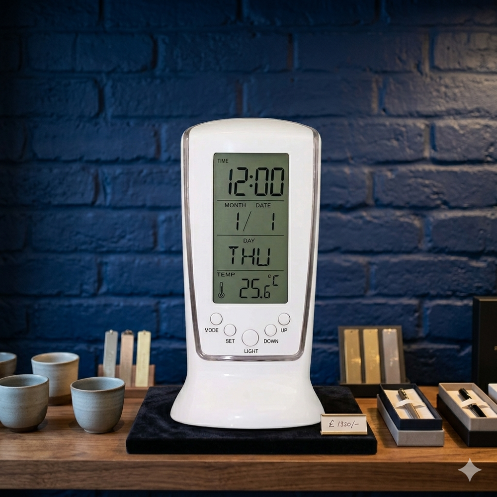 Multi-function Digital Lcd Alarm Clock With Calendar, Thermometer & Backlight - Battery Capacity: Aaa Battery Operated Milliampere-hour (Mah)