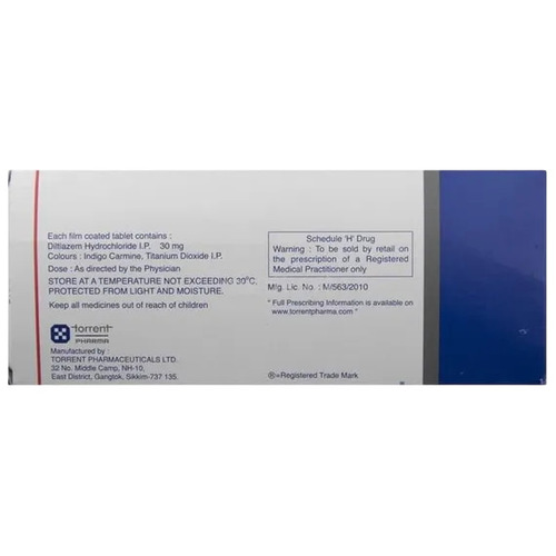 Dilzem Diltiazem 30mg Tablet, High Blood Pressure & Angina Treatment Medicine