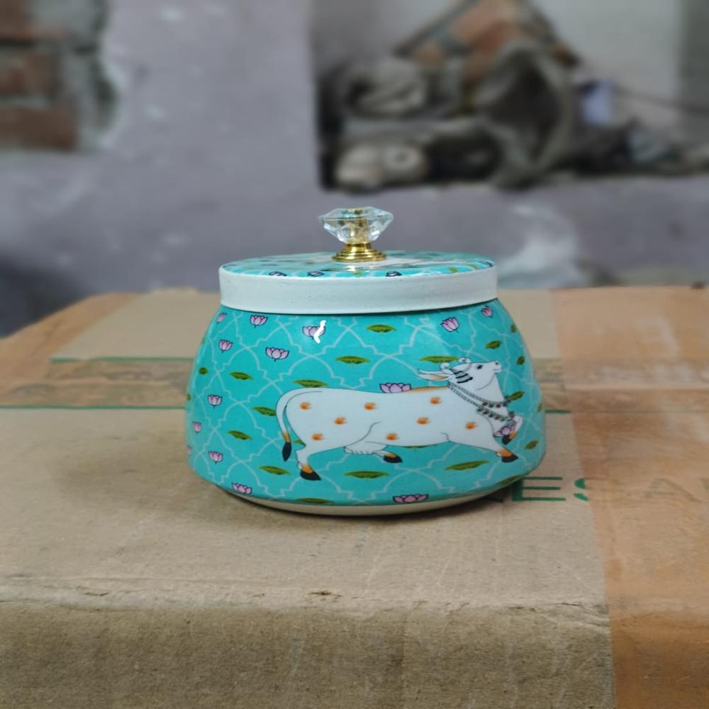 Pichwai Return Gift Jar for Diwali, Wedding, Housewarming & Festive Gifting