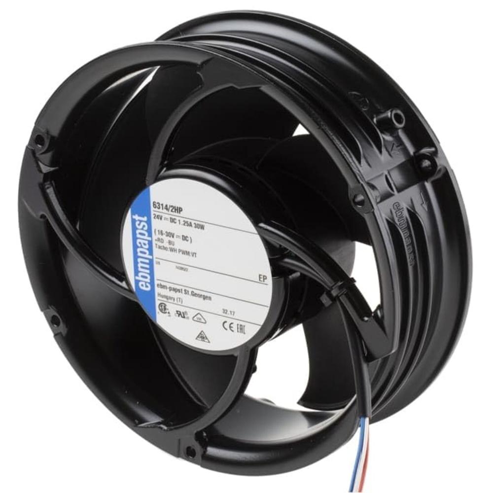 EBMPAPST 6314/2HP 24V DC 1.25A 30W 17251mm Ball Bearing Industrial Inverter Axial Cooling Fan