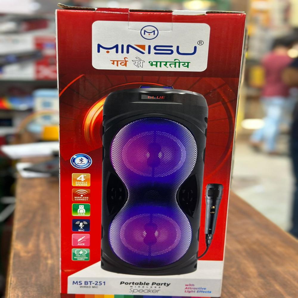 Minisu Ms Bt-251 Portable Party Speaker - Cabinet Material: Plastic