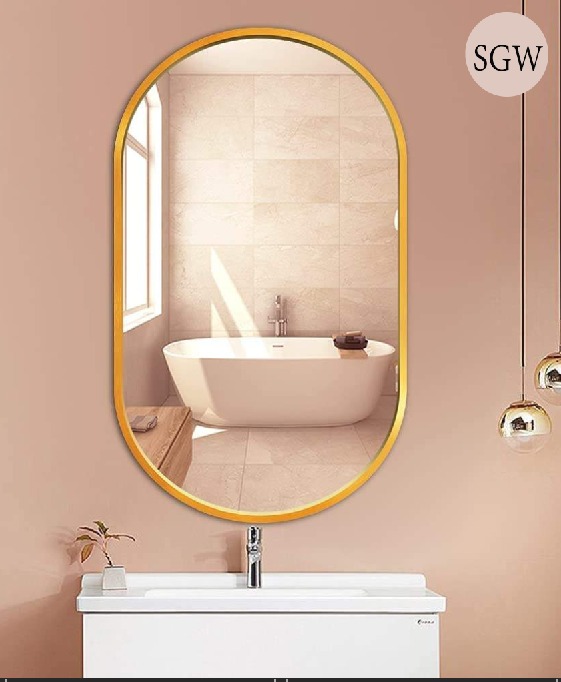 Fancy Capsule Shape Mirror Frame - High-quality Metal, Various Sizes Available | Elegant Modern Design, Standard Home Decor Integration