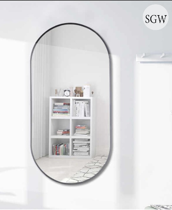 Fancy Capsule Shape Mirror Frame - High-quality Metal, Various Sizes Available | Elegant Modern Design, Standard Home Decor Integration