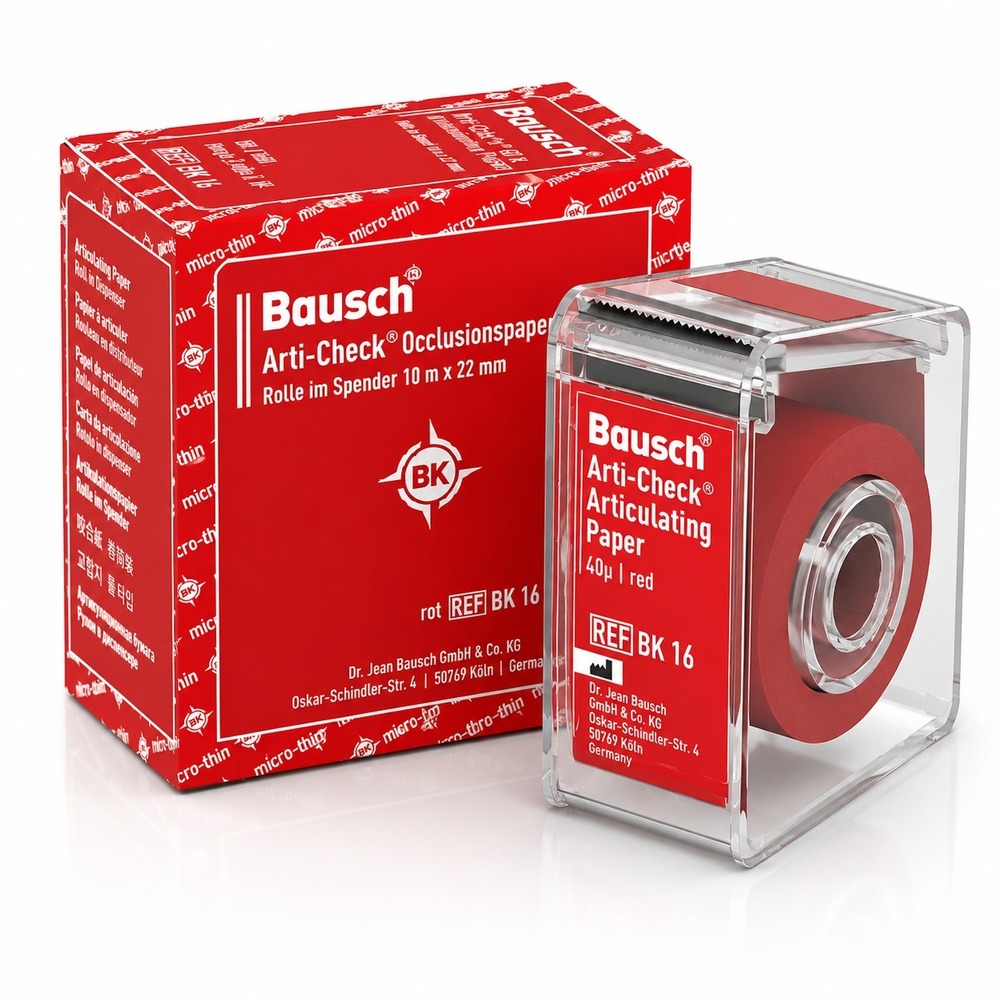 Articulating Paper 40u Roll 22mm Wide With Dispenser Red