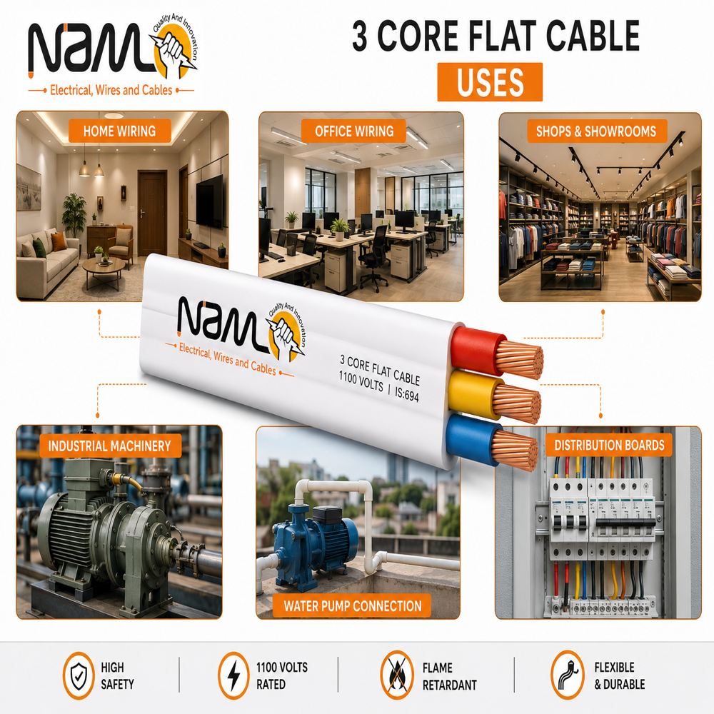 3 Core Flat Cable