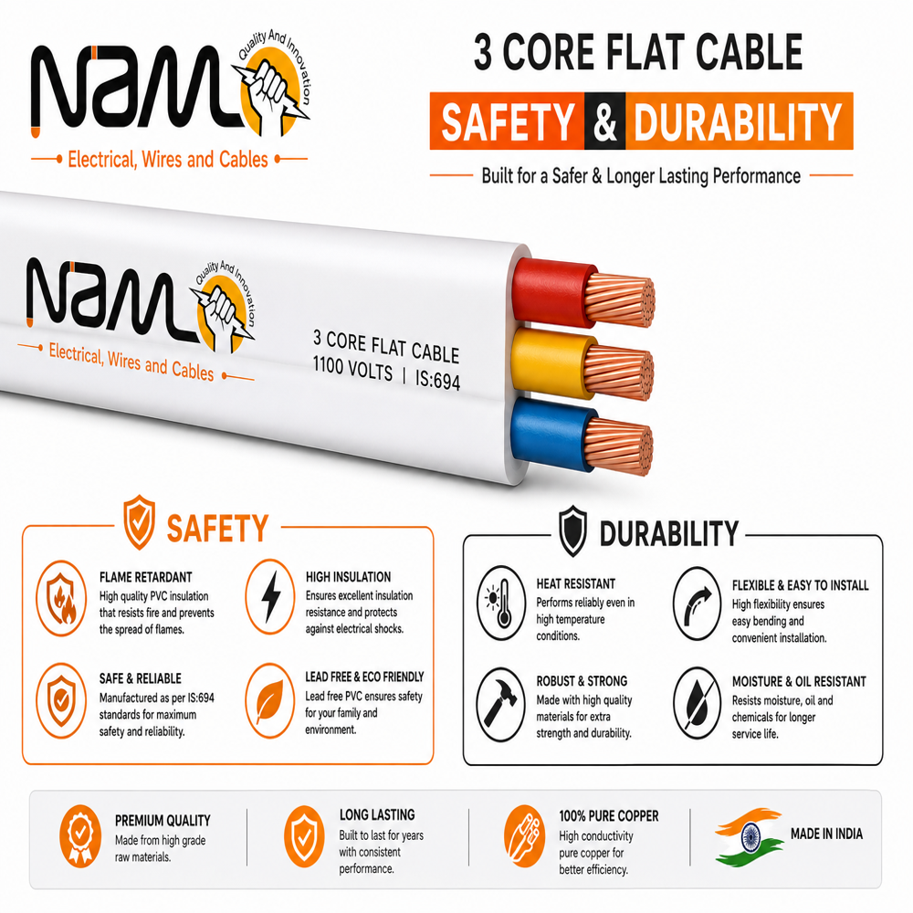 3 Core Flat Cable