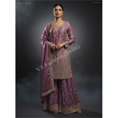 Embellished Fendi Luxe Palazzo Suit with Zardosi and Cut-dana Work