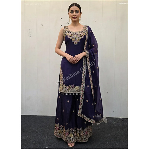 Premium Fendi Luxe Sharara Suit with Intricate Zari Embroidery