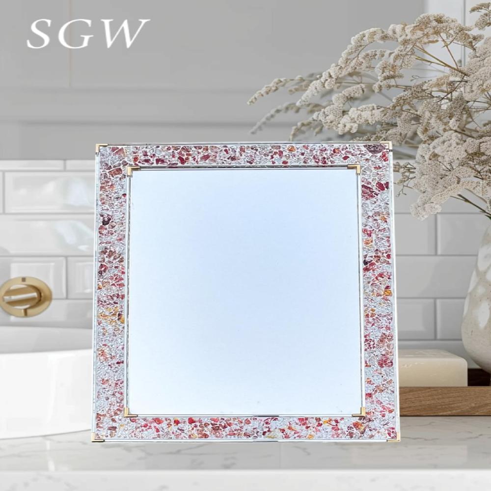 Rectangular Shape Mosaic Design Mirror - Application: Home