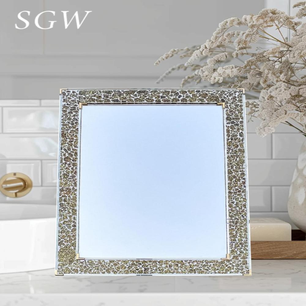 Stylish Rectangular Shape Mosaic Design Mirror - Application: Home