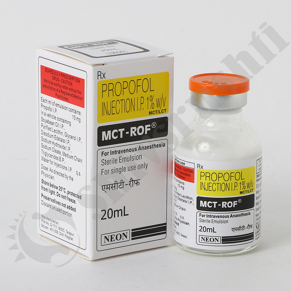 Mct-rof 20ml - Propofol Injection I.p 1% W/v | Suitable For Surgical Procedures, Induction Of Anesthesia, Intravenous Use