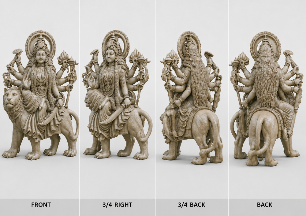 Fiber Durga Mata Statue