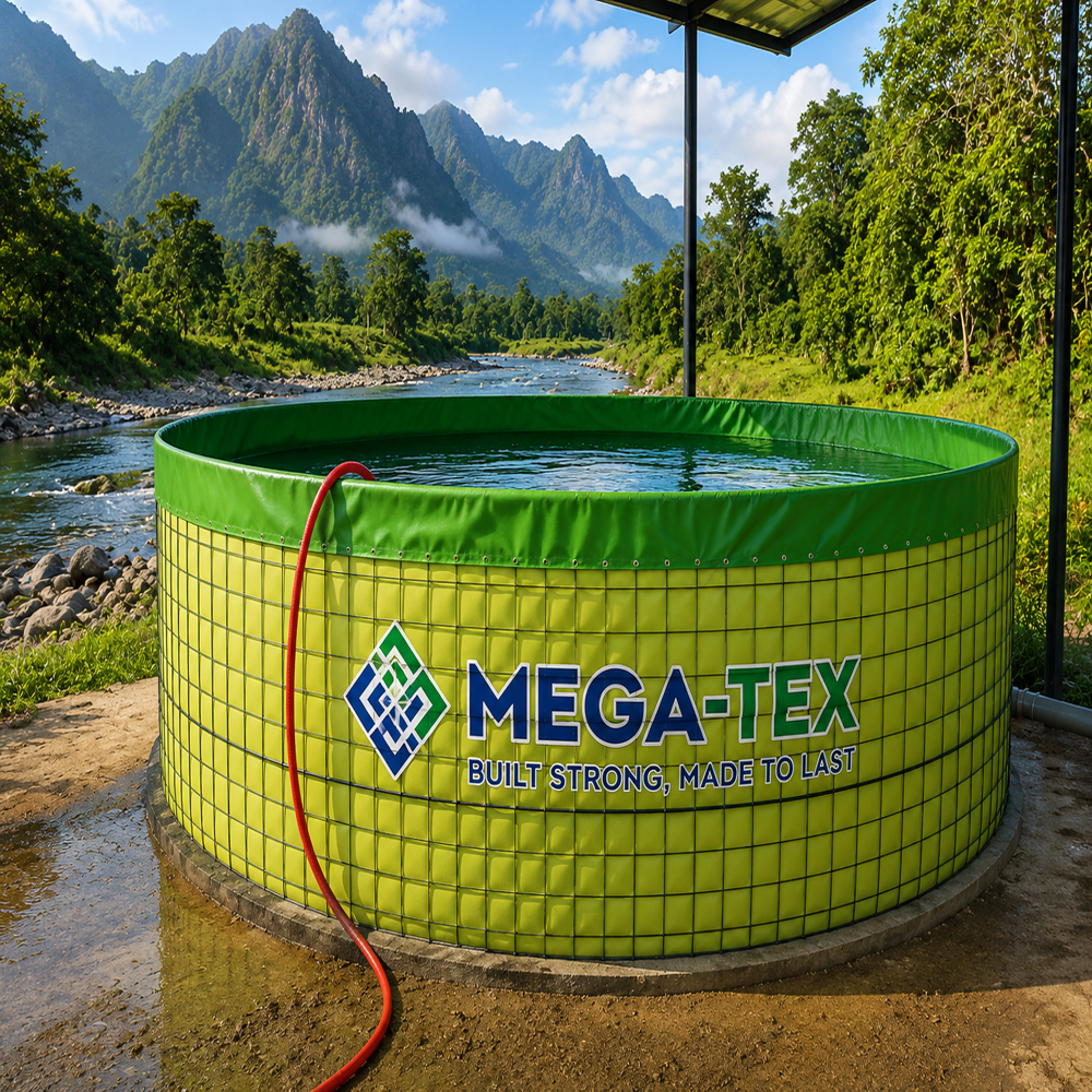 MEGATEX PVC 550 GSM ROUND BIOFLOC FISH FARMING TANK Dai 2 Mtr X 1.45 Mtr