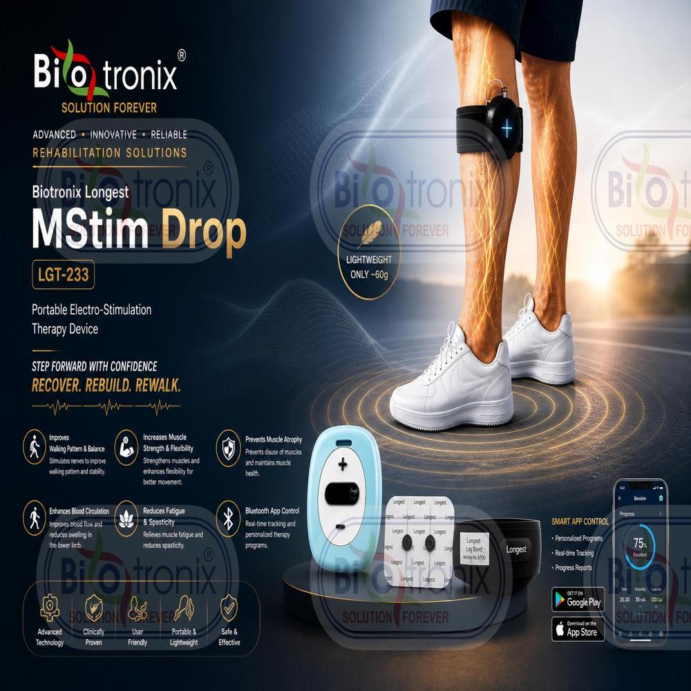 Advanced Portable Foot Drop Physiotherapy Stimulator
