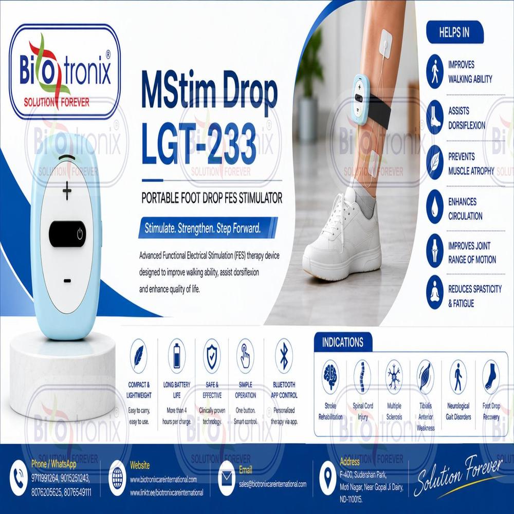 Advanced Portable Foot Drop Physiotherapy Stimulator