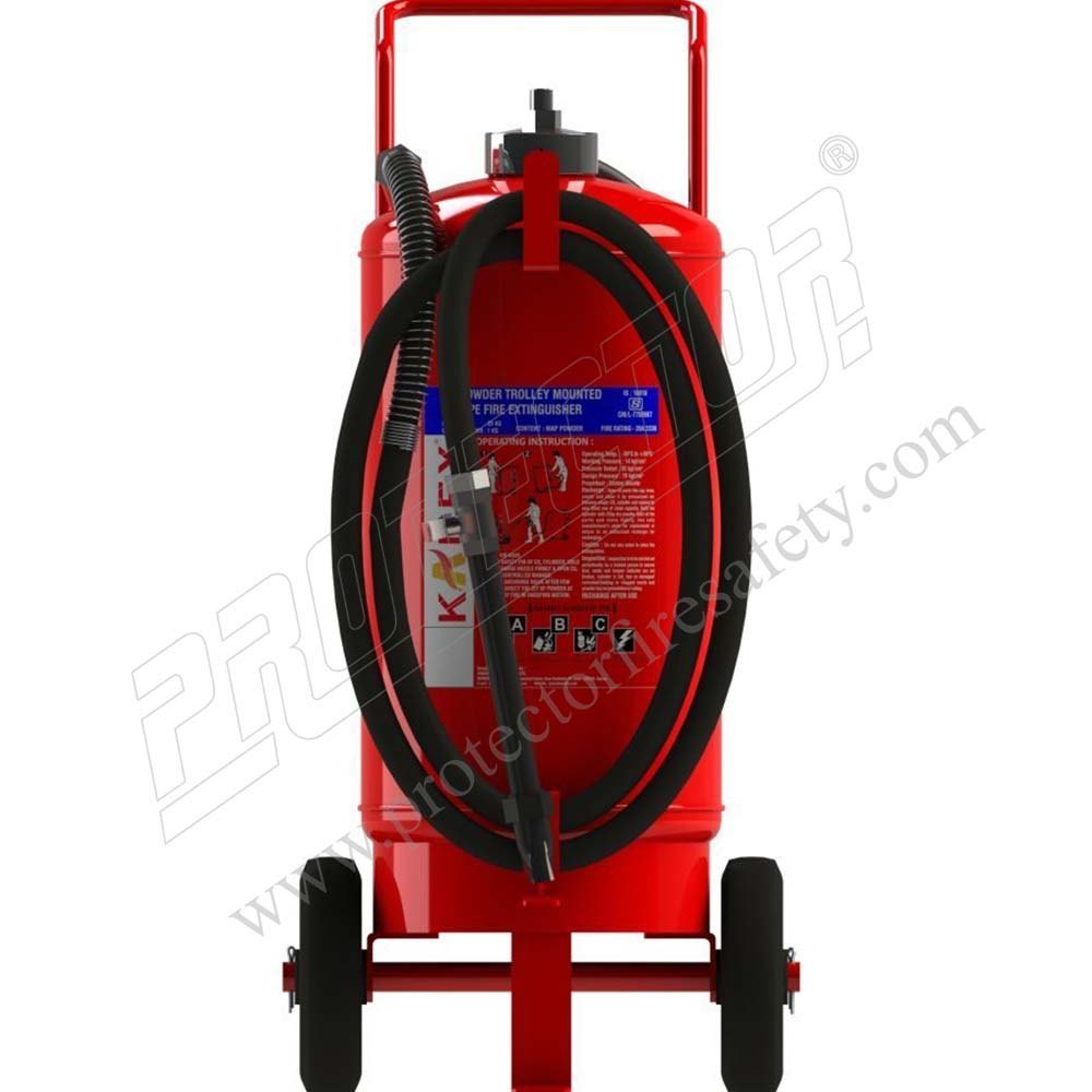 Higher Capacity Trolley Mounted DCP Type Fire Extinguisher (With CO2 & Powder) 75 KG