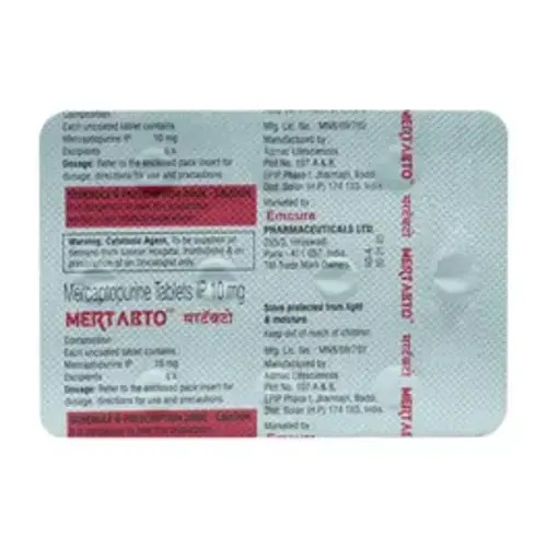 Mertabto Mercaptopurine 10mg Tablet, Blood Cancer (Leukemia) Treatment Medicine - Dosage Form: Tablet