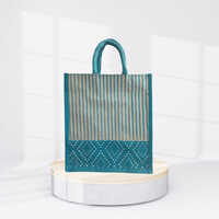 COLOUR JUTE CANVAS BAG 10x11x5