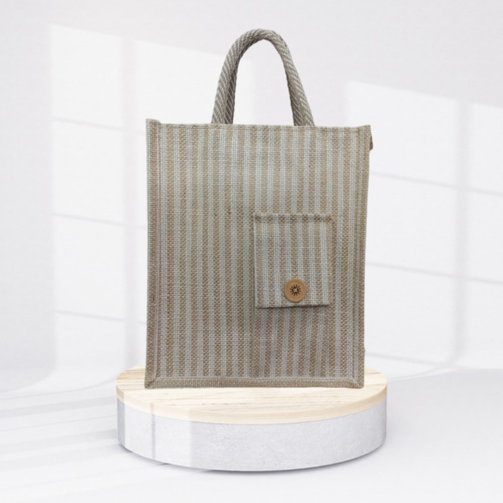 STRIPE NATURAL JUTE BAG