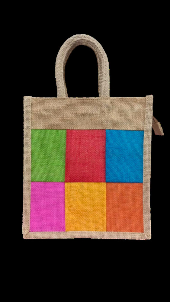 10x11x5 NATURAL & COLOR JUTE BAG