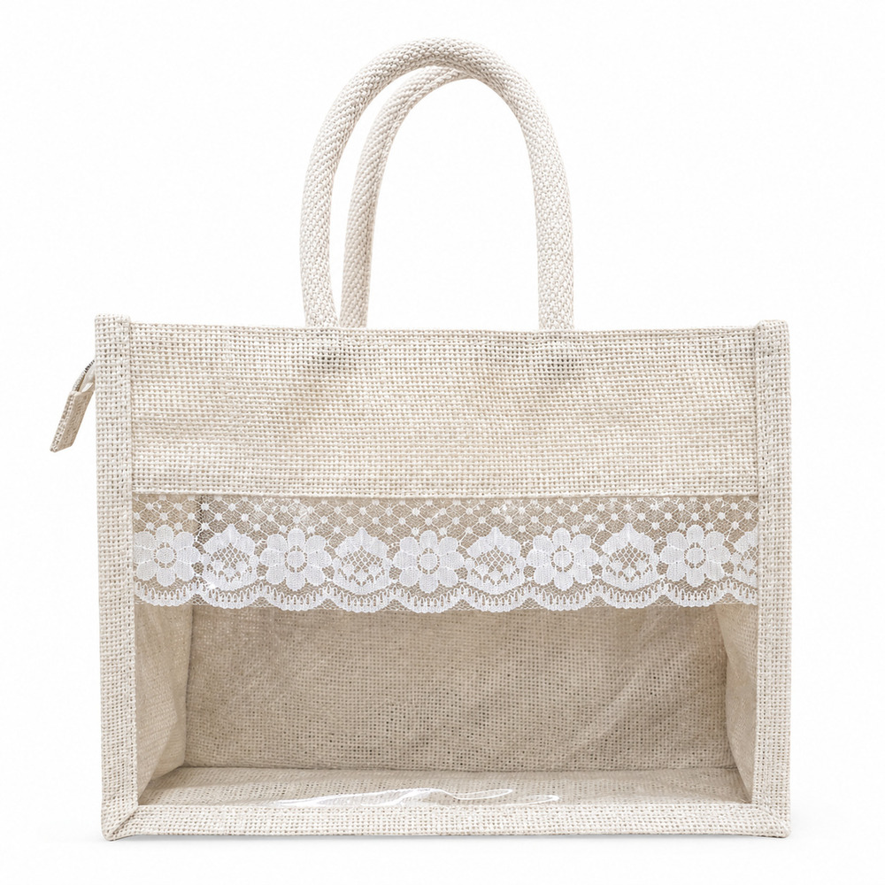 12x10x5 OFF WHITE JUTE BAG