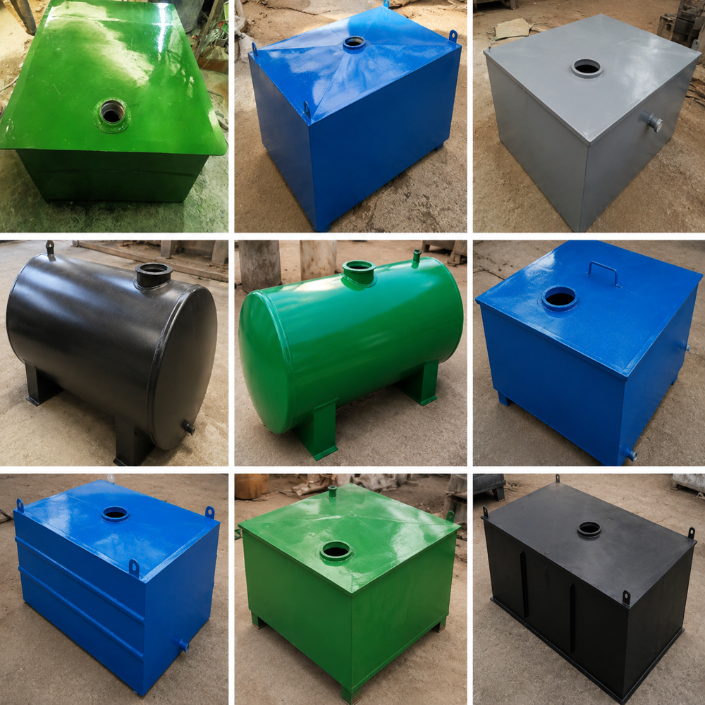 Frp Bio Digester Tank - Fiberglass Material, 1000 Liter/day Capacity, Green Color | Ideal For Industrial Sewage Collection & Treatment