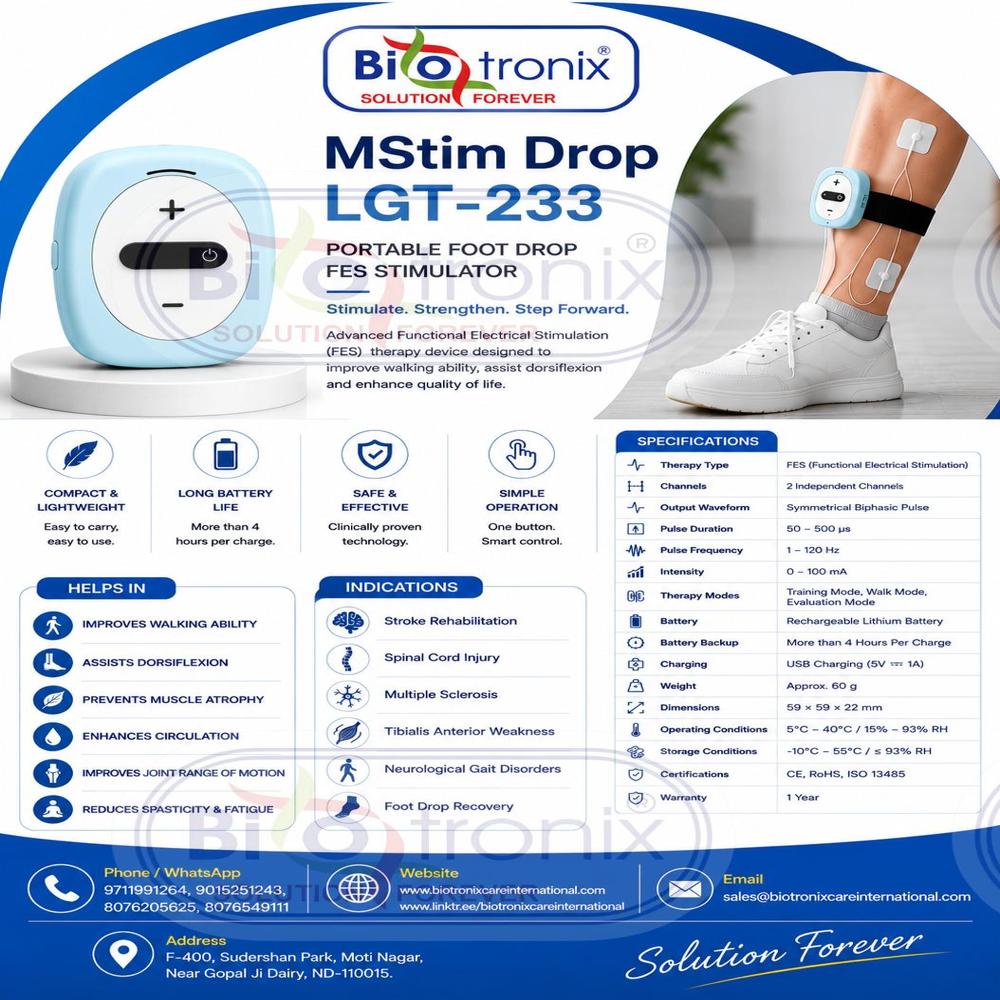 Foot Drop Recovery Stimulator for Neurological Rehabilitation