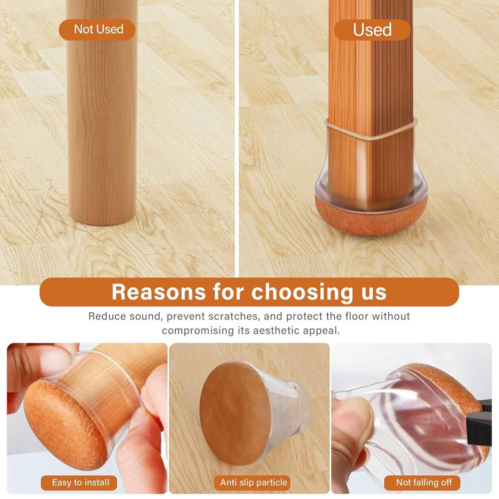 Silicone Anti Slip Chair Leg Cover with Pad