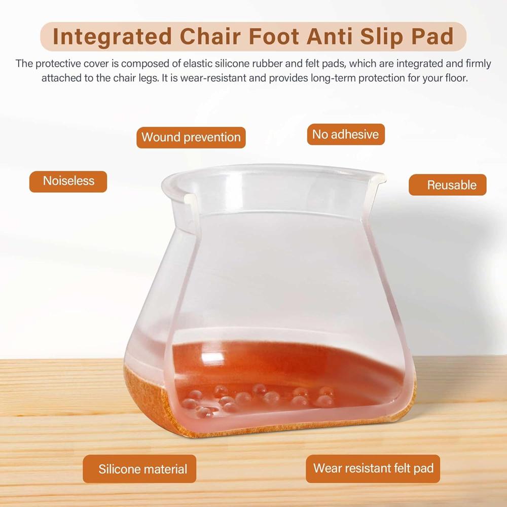 Silicone Anti Slip Chair Leg Cover with Pad