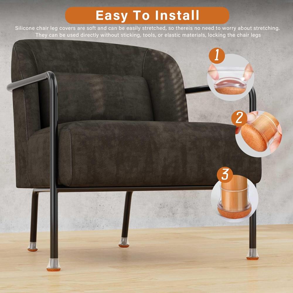 Silicone Anti Slip Chair Leg Cover with Pad