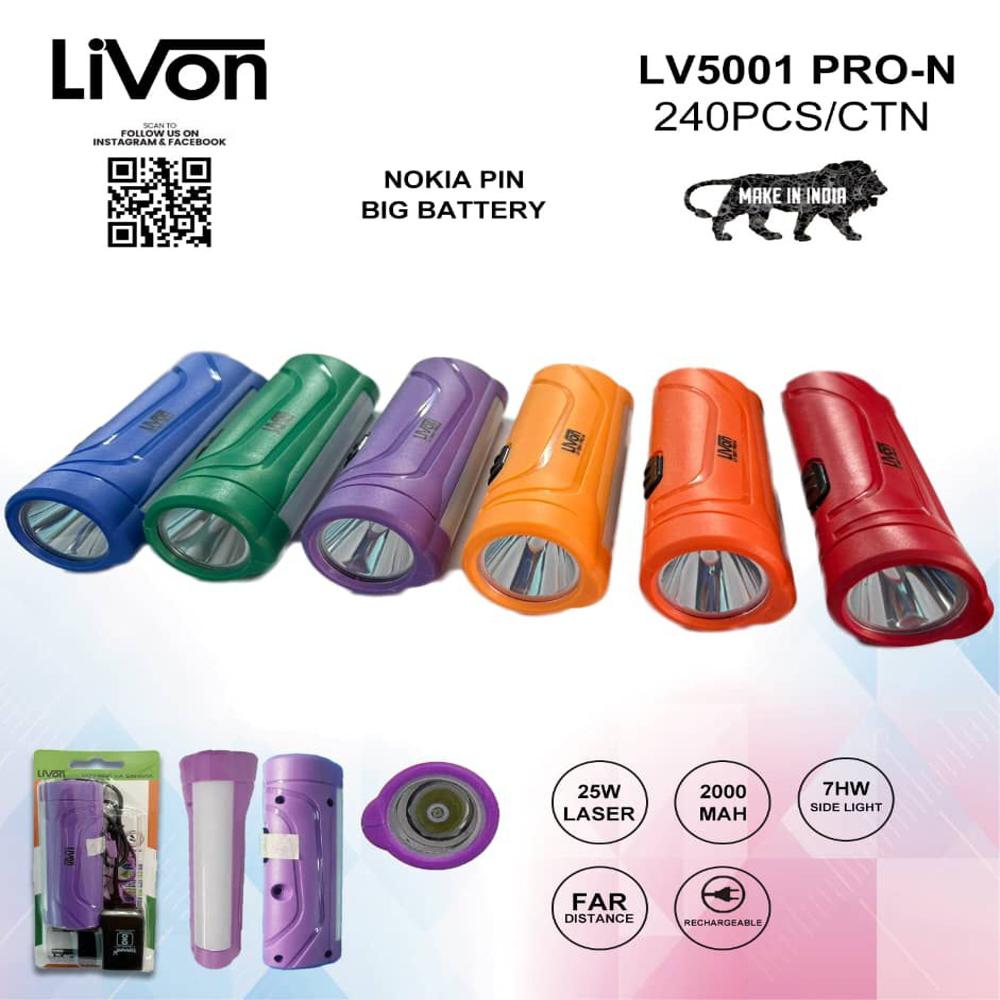Livon Rechargeable Hand Tourch - Body Material: Plastic