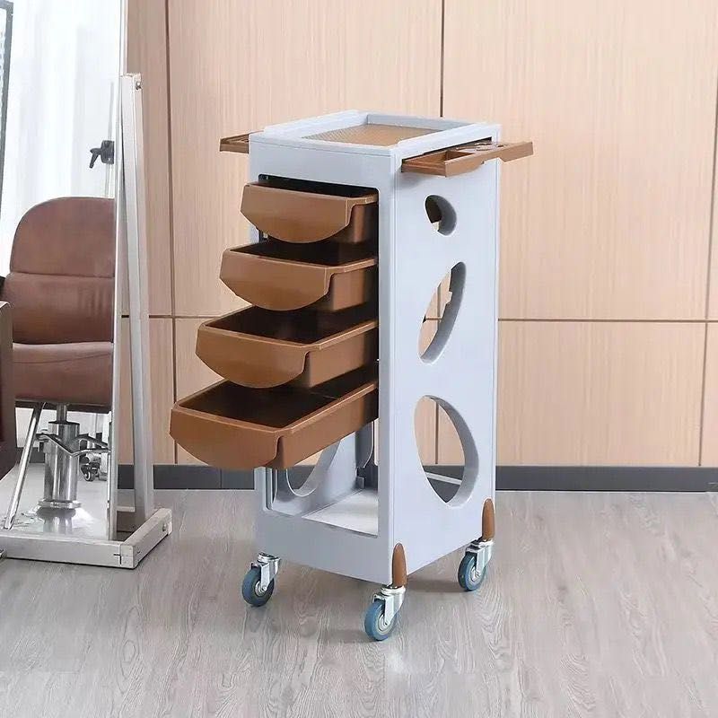 4 Shelf Salon Trolley Castor - Color: Multi Color