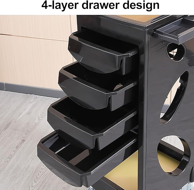 4 SHELF SALON TROLLEY CASTOR