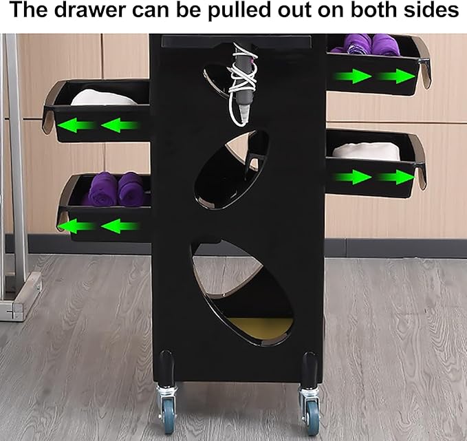 4 SHELF SALON TROLLEY CASTOR