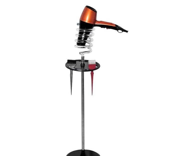 Salon Hair Dryer Stand With Hair Brush Holder - Attributes: Hard