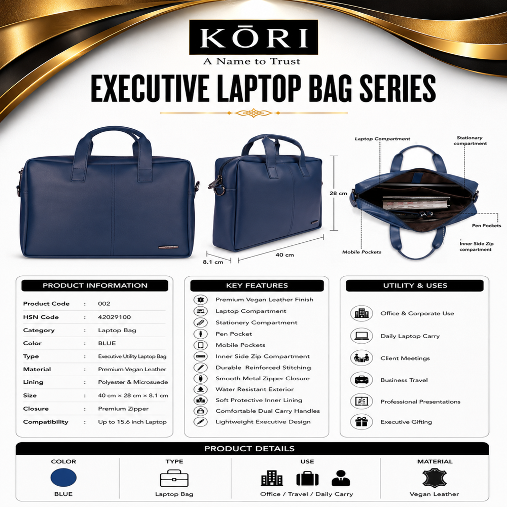 KORI Midnight Executive Slim Laptop Brief(002)