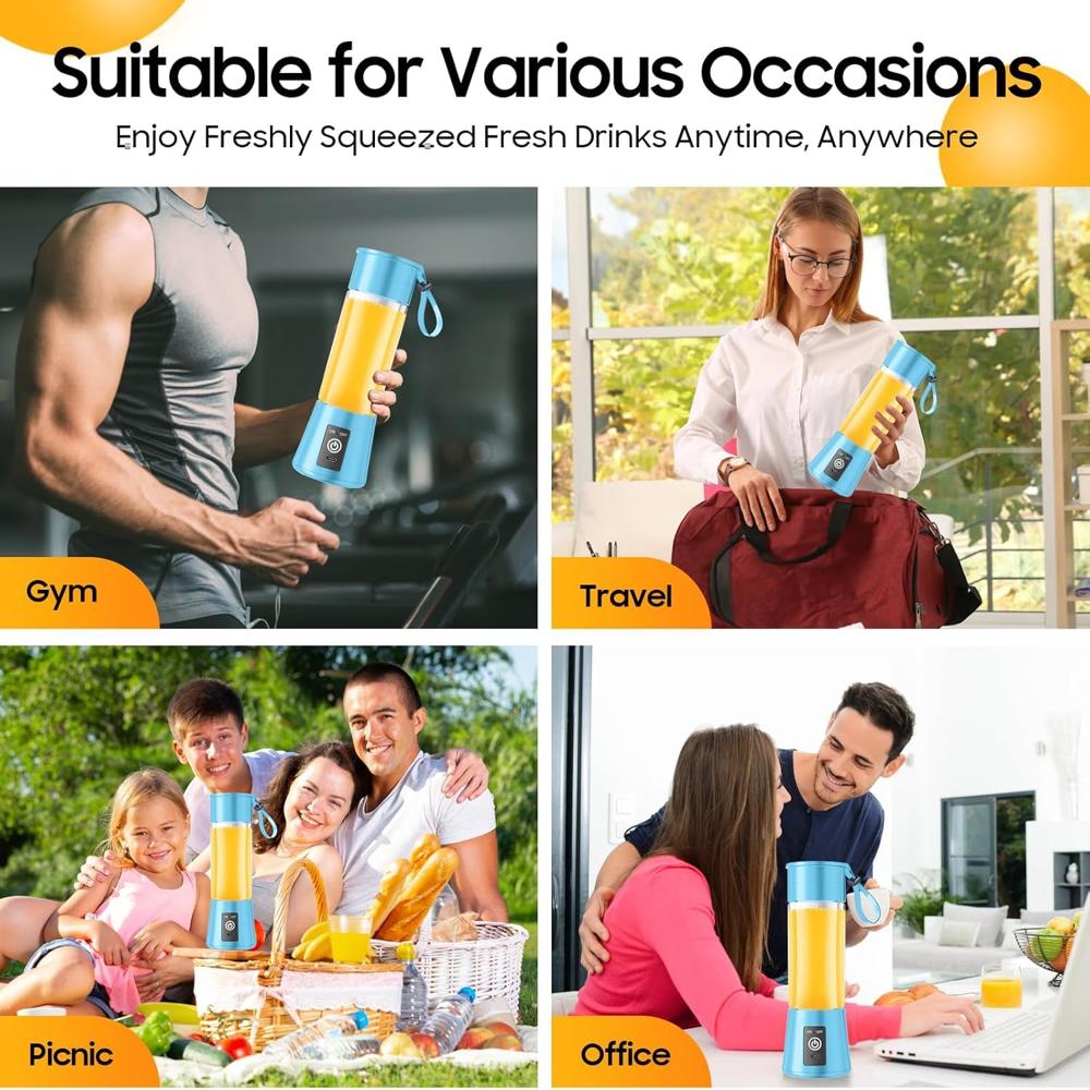 6 Blade 2 USB Portable Juicer Bottle