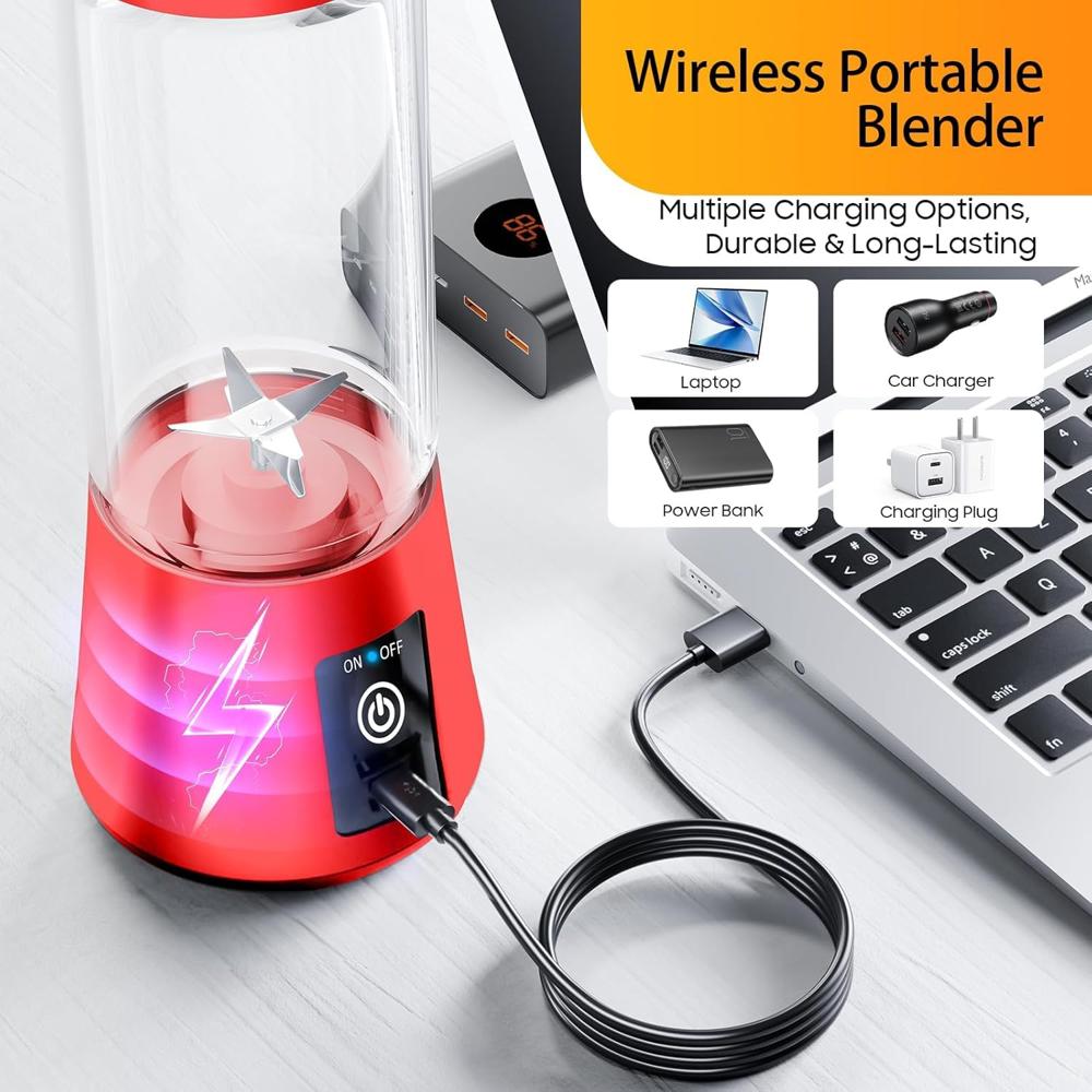 6 Blade 2 USB Portable Juicer Bottle