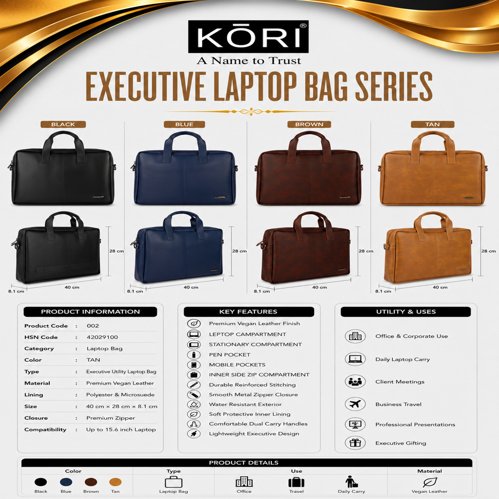 KORI Midnight Executive Slim Laptop Brief(002)