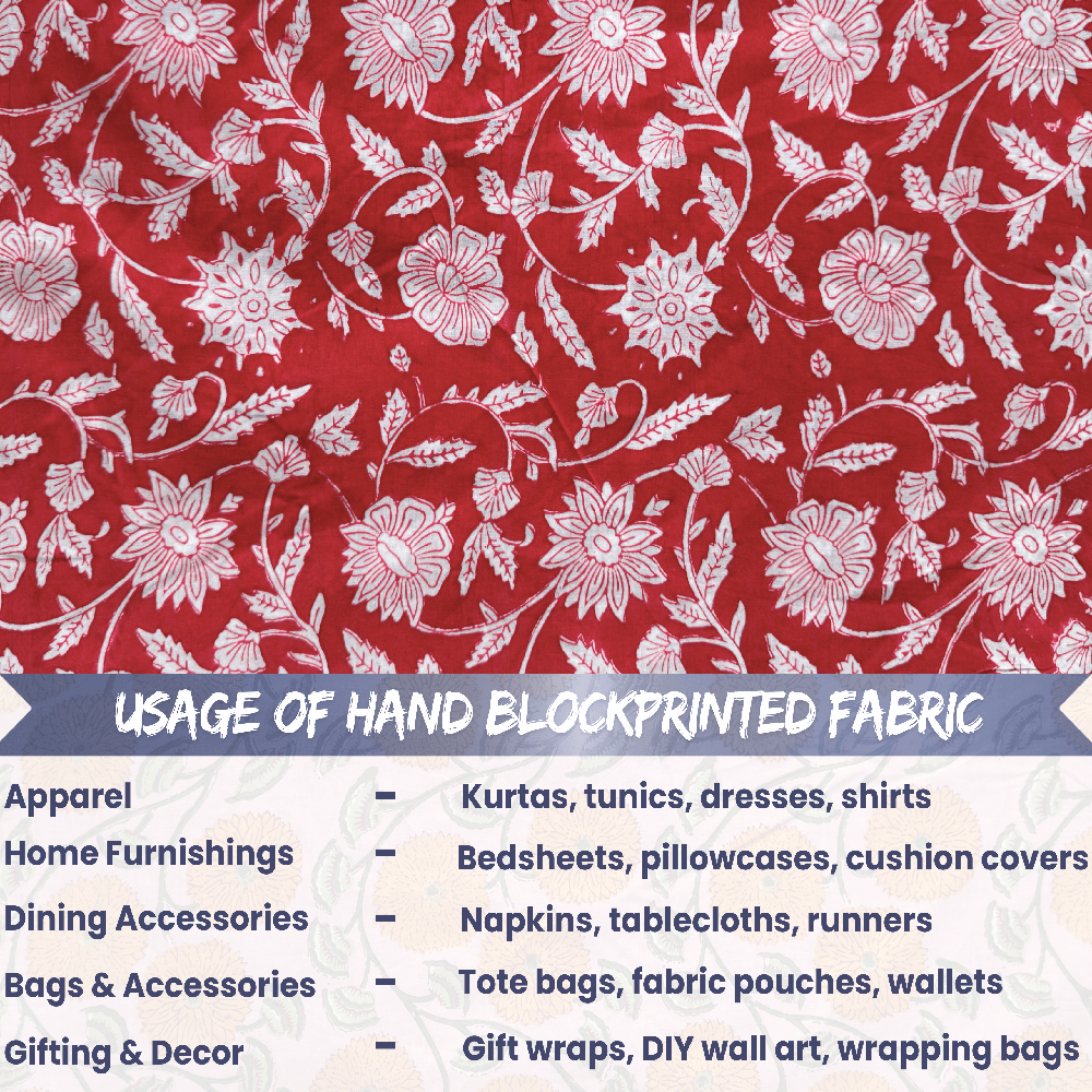Hand Block Printed Cotton fabric