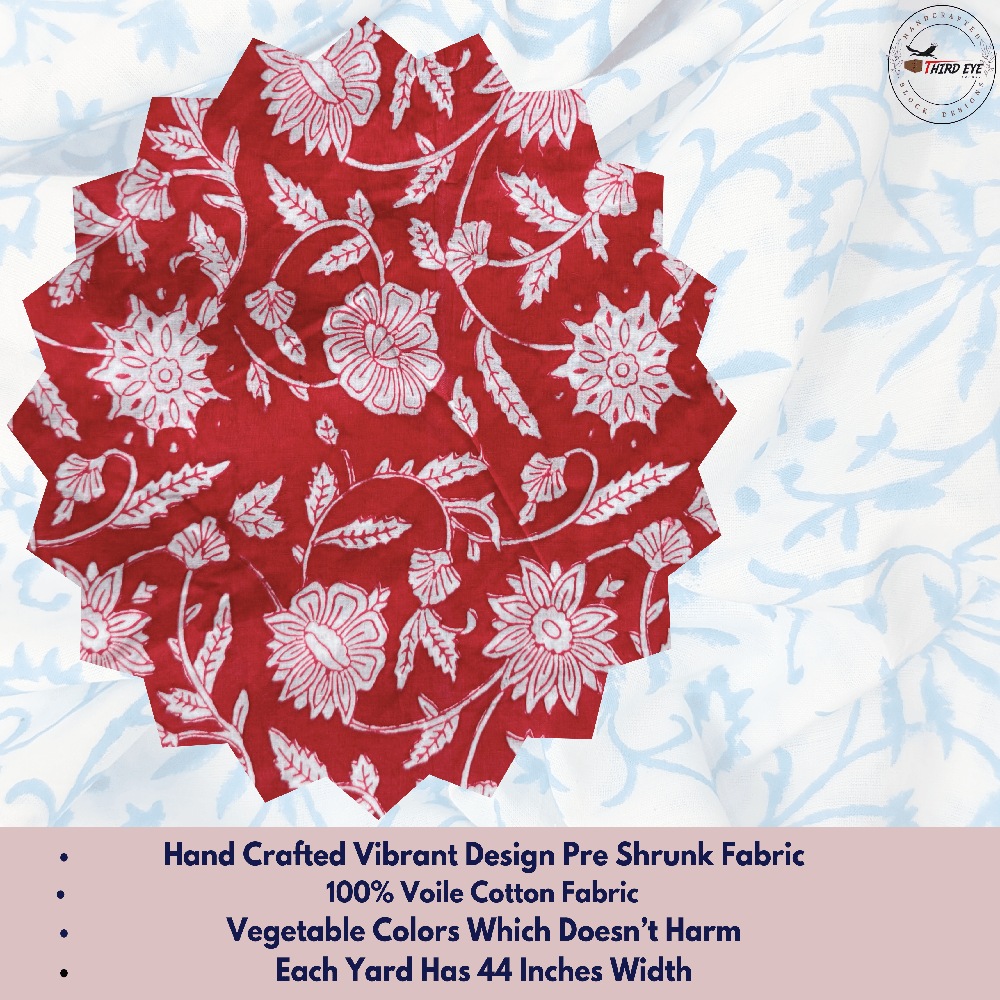 Hand Block Printed Cotton fabric