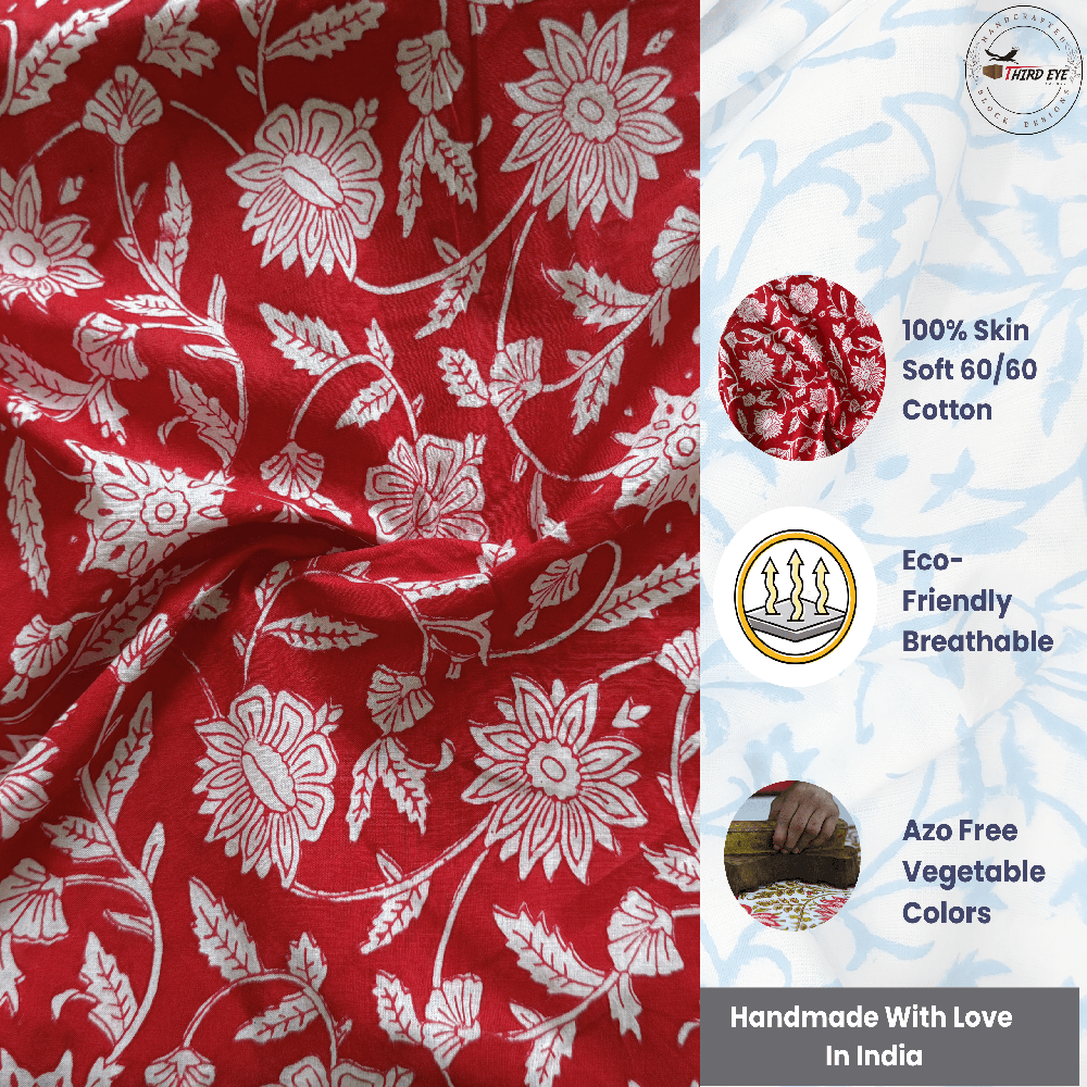 Hand Block Printed Cotton fabric