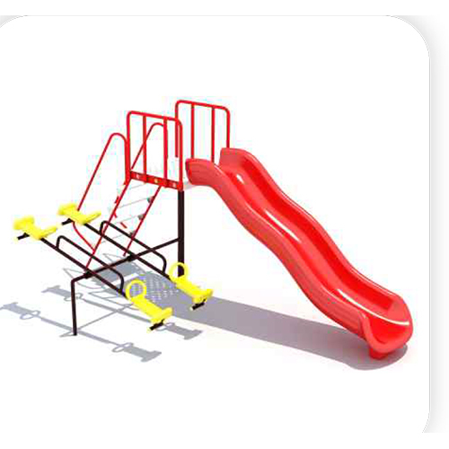 KPSL 12 Slides - FRP Material, 12 Ft Length, Glossy Vivid Colors | Rust-Proof Frame, Anti-Slip Steps, Handrails Included