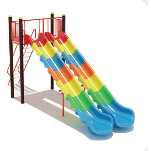 KPSL 13 Slides - Rotationally Molded Plastic, 13 Feet, Multicolor | Powder-Coated Steel Frame, Slip-Resistant Steps, Rounded Edges