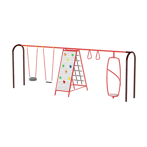 KPSW 12 Swing - Mild Steel, 8x5x7 ft, Red Yellow Blue | FRP Seats, PVC Chains, Weatherproof, Safety Features