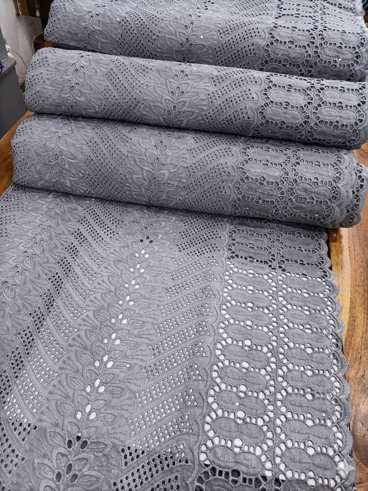 Grey Swiss Cotton Volie Fabric